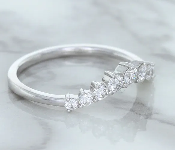 0.45ctw Diamond Curved Band in 18K White Gold