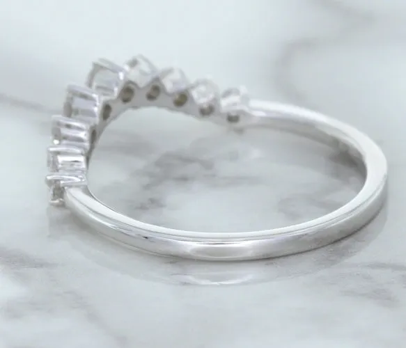0.45ctw Diamond Curved Band in 18K White Gold