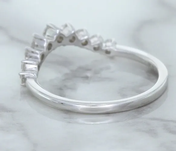 0.45ctw Diamond Curved Band in 18K White Gold