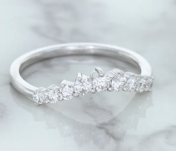 0.45ctw Diamond Curved Band in 18K White Gold