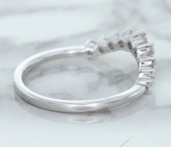 0.45ctw Diamond Curved Band in 18K White Gold