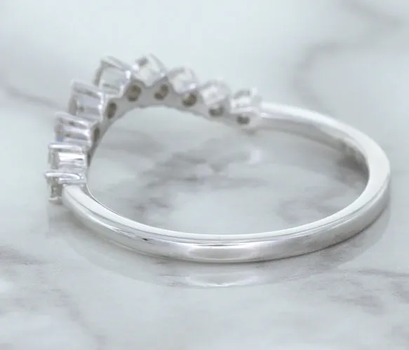 0.45ctw Diamond Curved Band in 18K White Gold
