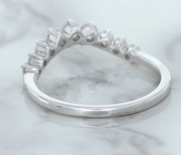 0.45ctw Diamond Curved Band in 18K White Gold