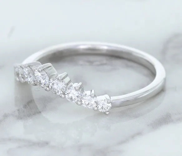 0.45ctw Diamond Curved Band in 18K White Gold