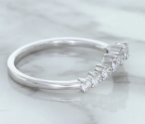 0.45ctw Diamond Curved Band in 18K White Gold