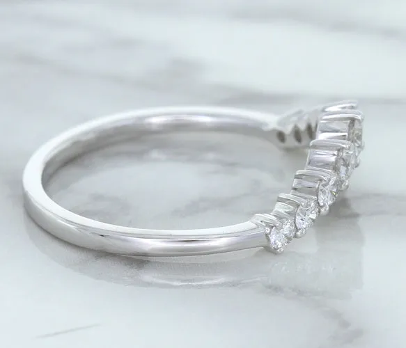0.45ctw Diamond Curved Band in 18K White Gold