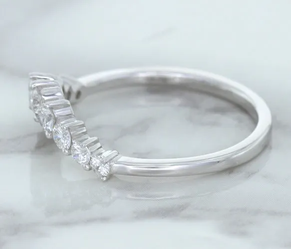 0.45ctw Diamond Curved Band in 18K White Gold