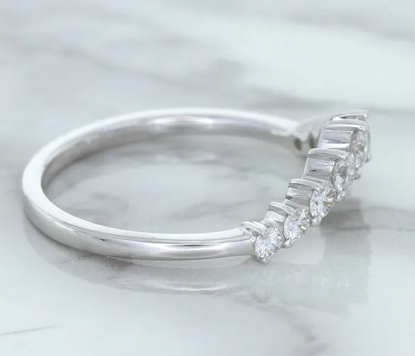 0.45ctw Diamond Curved Band in 18K White Gold