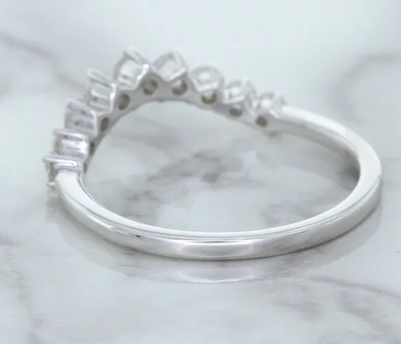0.45ctw Diamond Curved Band in 18K White Gold