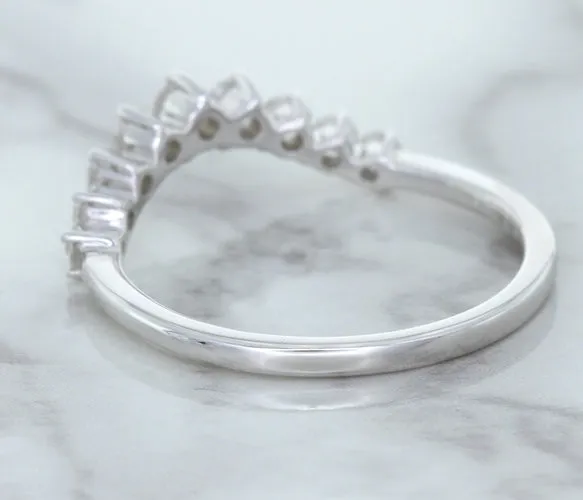 0.45ctw Diamond Curved Band in 18K White Gold