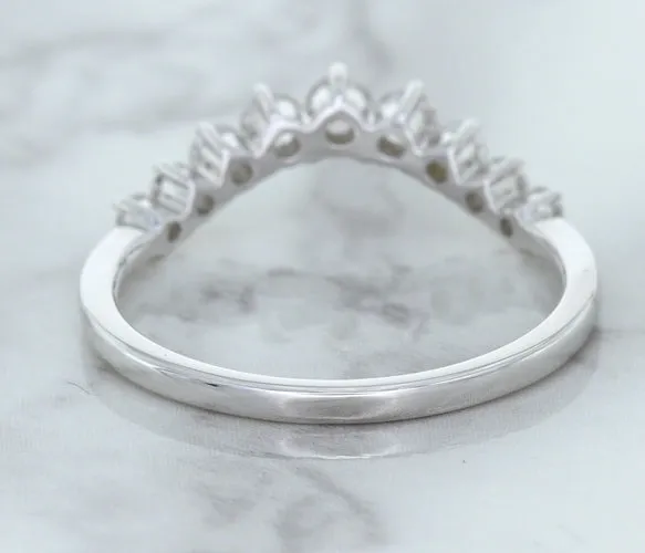 0.45ctw Diamond Curved Band in 18K White Gold
