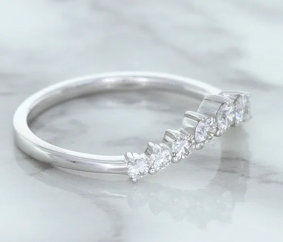 0.45ctw Diamond Curved Band in 18K White Gold