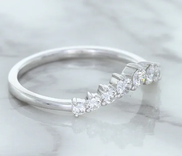 0.45ctw Diamond Curved Band in 18K White Gold