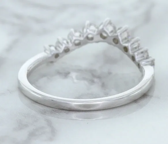 0.45ctw Diamond Curved Band in 18K White Gold