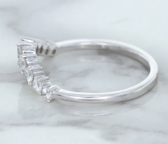0.45ctw Diamond Curved Band in 18K White Gold