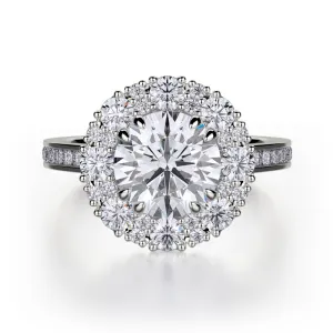 0.92ctw Diamond Halo Engagement Ring