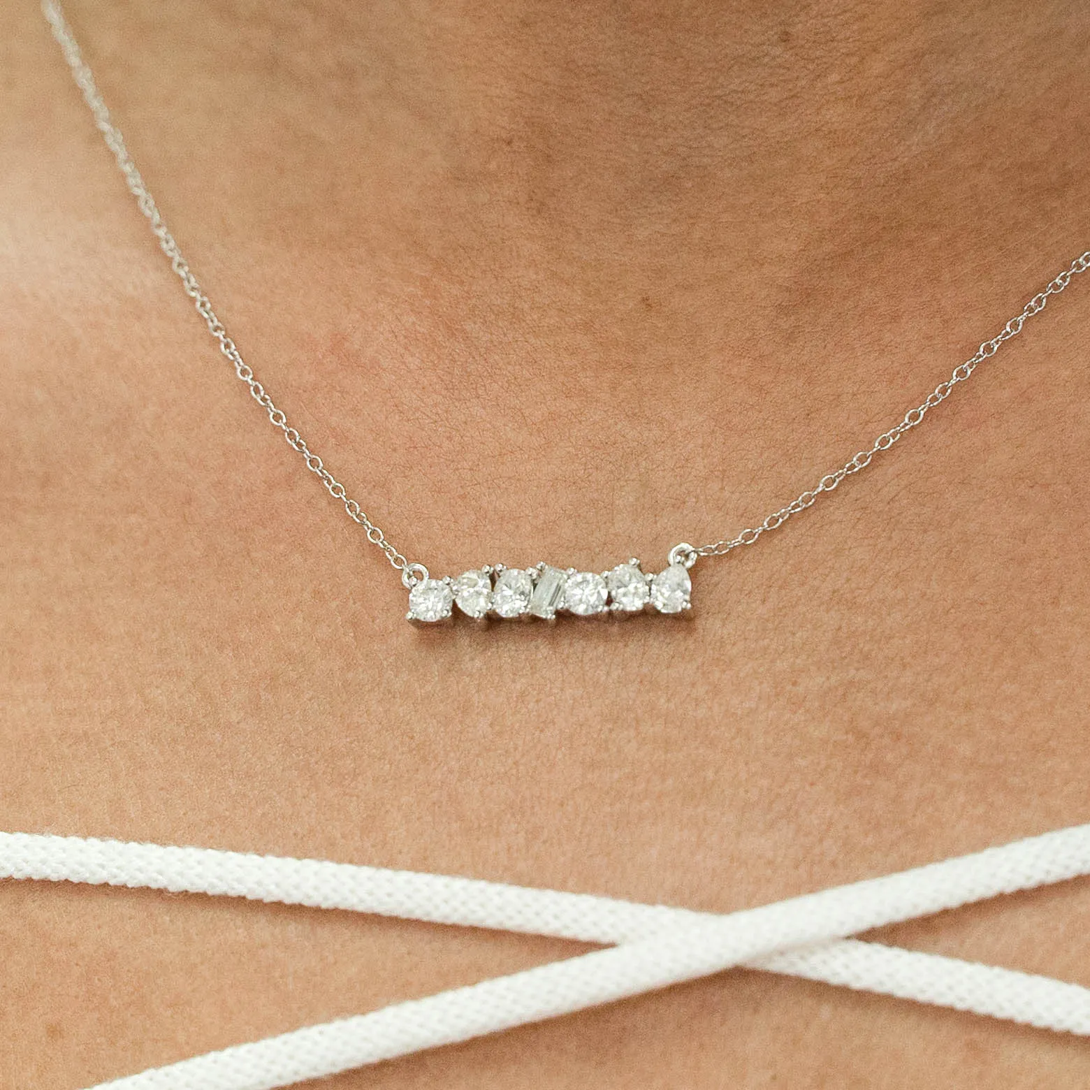 1.00 d.e.w cts Leia Moissanite Necklace