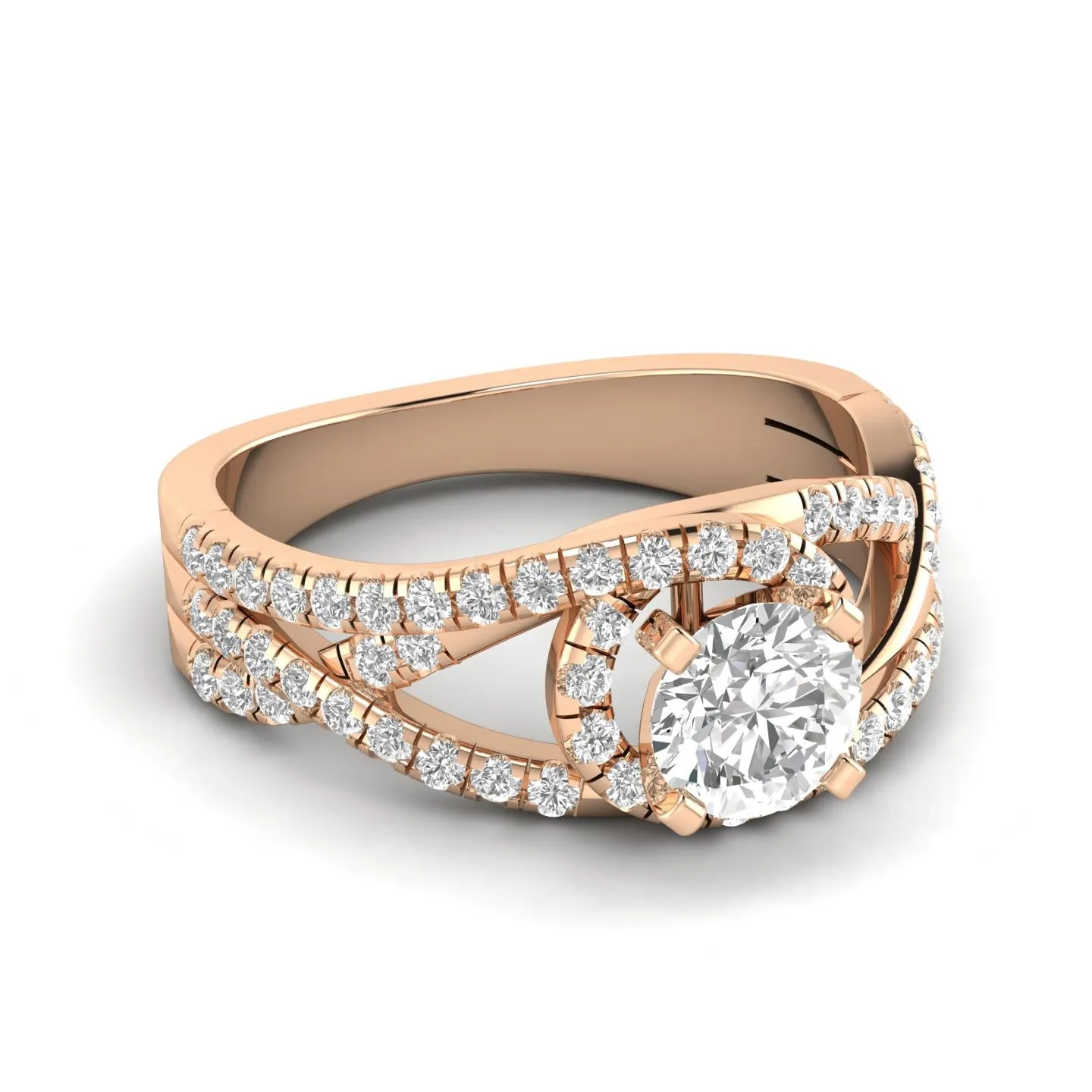 1.00ctw Diamond Halo Engagement Ring in 14k Rose Gold (J-K, I2-I3)
