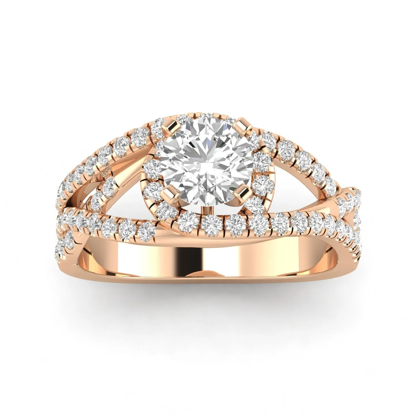 1.00ctw Diamond Halo Engagement Ring in 14k Rose Gold (J-K, I2-I3)