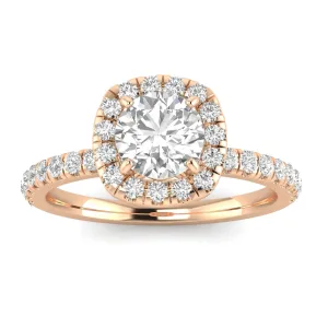 1.00ctw Diamond Halo Engagement Ring in 14k Rose Gold (J-K, I2-I3)