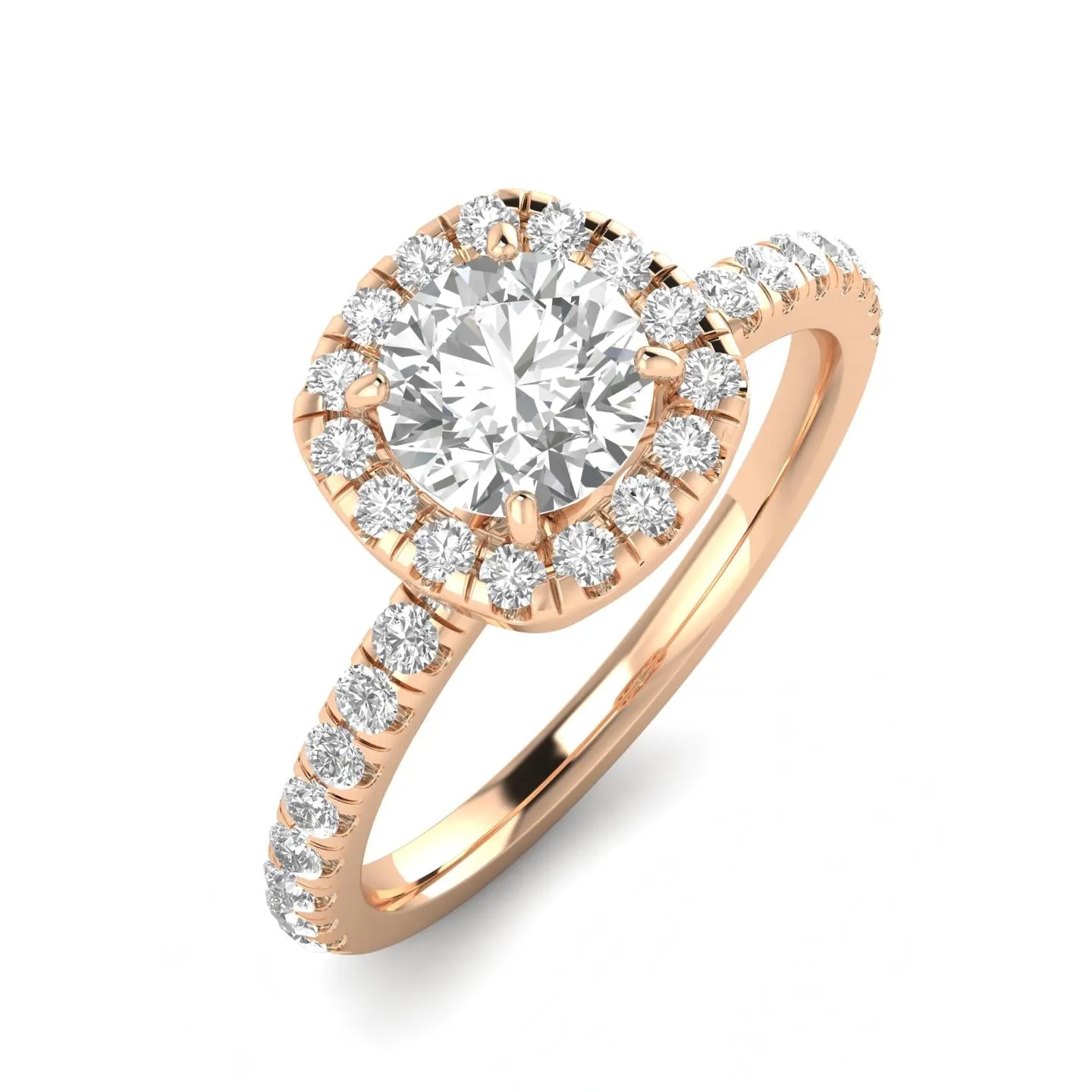 1.00ctw Diamond Halo Engagement Ring in 14k Rose Gold (J-K, I2-I3)