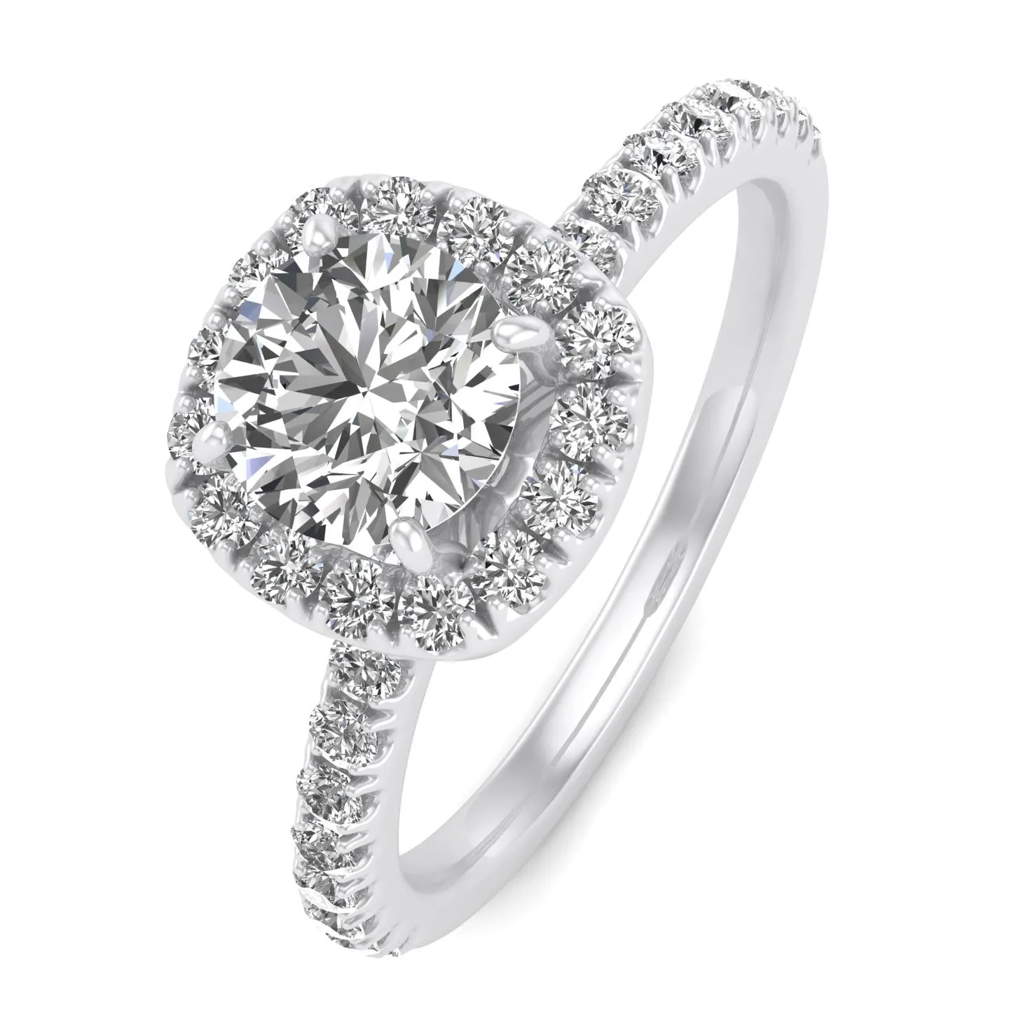 1.00ctw Diamond Halo Engagement Ring in 14k White Gold (J-K, I2-I3)