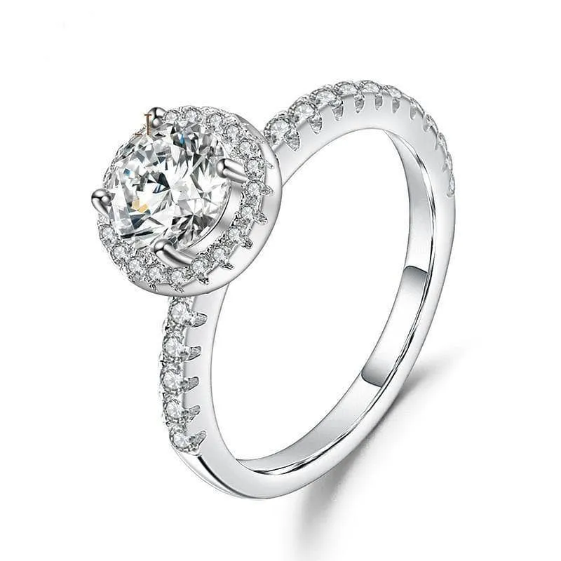 1.0Ct Halo Diamond Engagement Rings