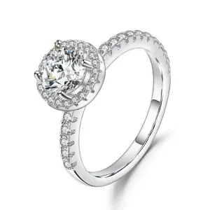 1.0Ct Halo Diamond Engagement Rings