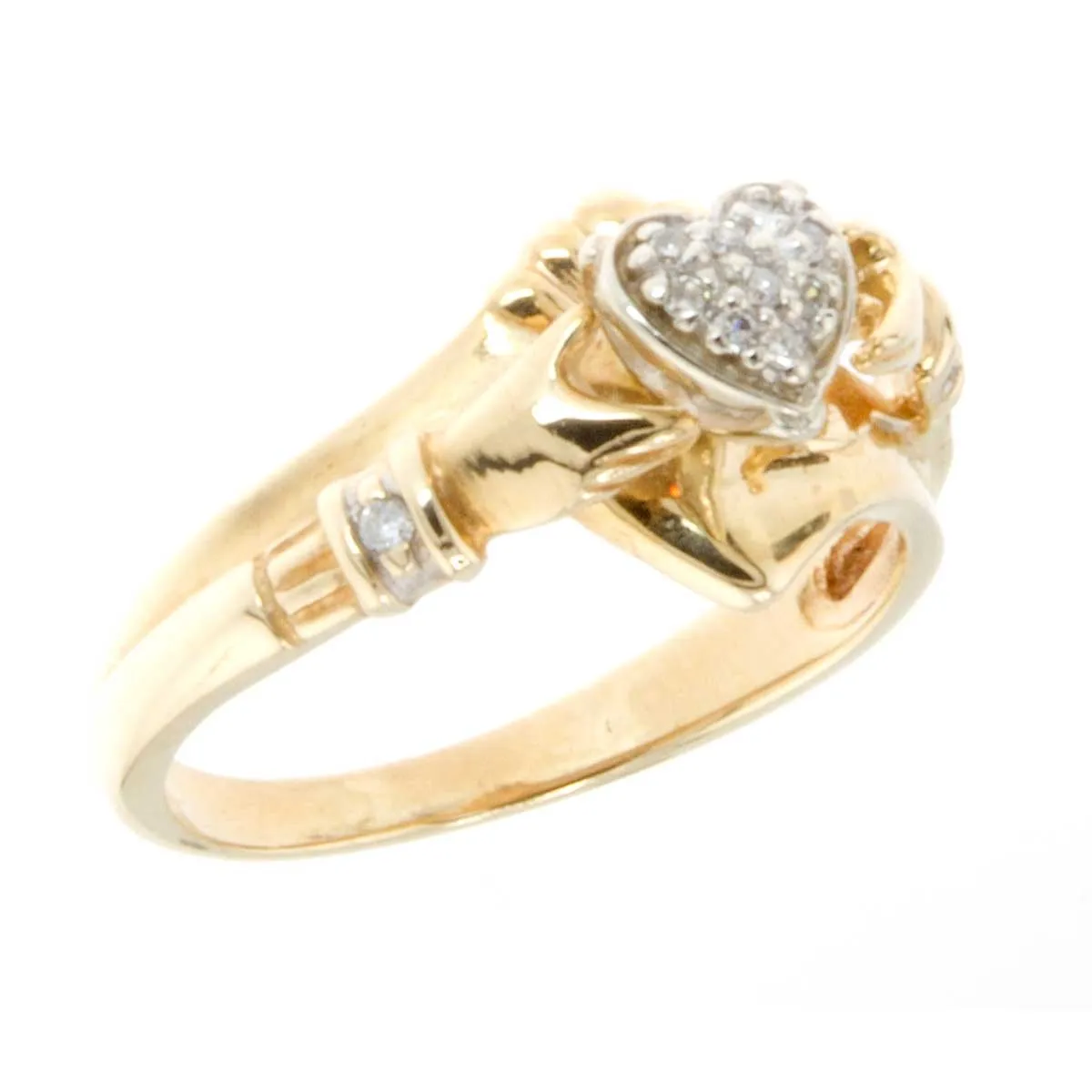 10K Diamond Claddagh Ring