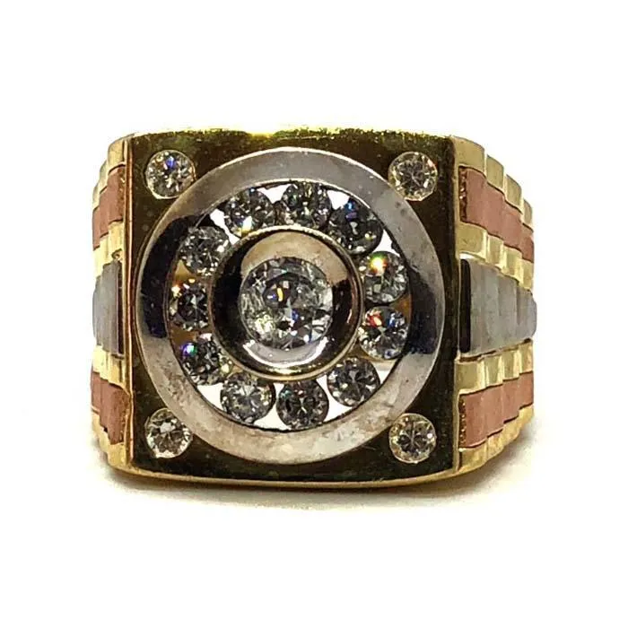 10K gold cubic zirconia three toned ring MRG-205