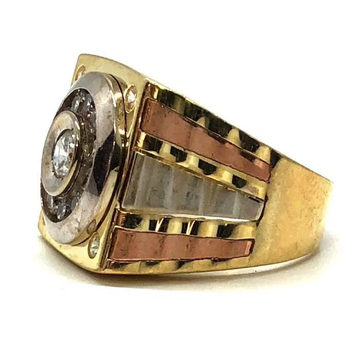 10K gold cubic zirconia three toned ring MRG-205