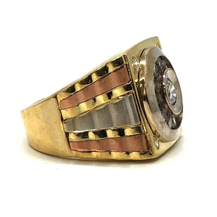10K gold cubic zirconia three toned ring MRG-205