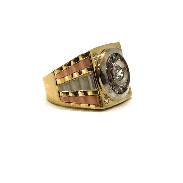 10K gold cubic zirconia three toned ring MRG-205