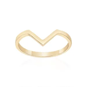 10K Gold Stackable Chevron Bands