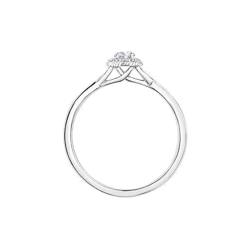 10K White Gold (0.25ct) Oval Diamond Halo Infinity Engagement Ring