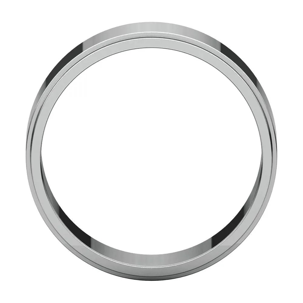 10k White Gold 7mm Flat Edge Band, Size 10