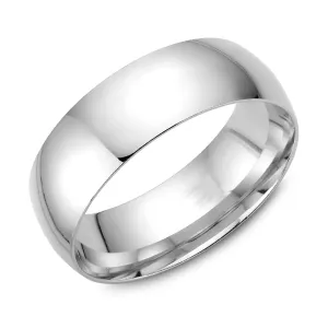 10K White Gold (7mm) Heavy Dome Band SZ-11