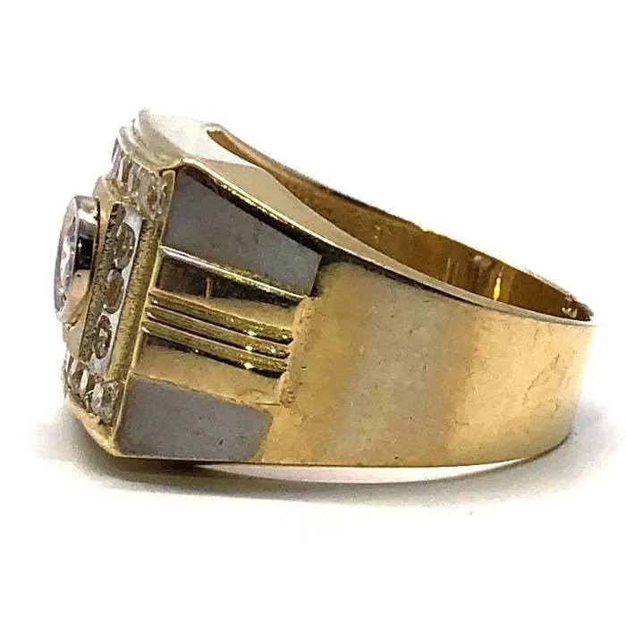 10K Yellow Gold Two-Tone Cubic Zirconia Ring MRG-186