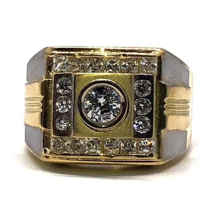 10K Yellow Gold Two-Tone Cubic Zirconia Ring MRG-186