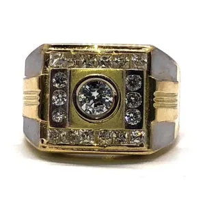 10K Yellow Gold Two-Tone Cubic Zirconia Ring MRG-186