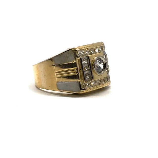 10K Yellow Gold Two-Tone Cubic Zirconia Ring MRG-186