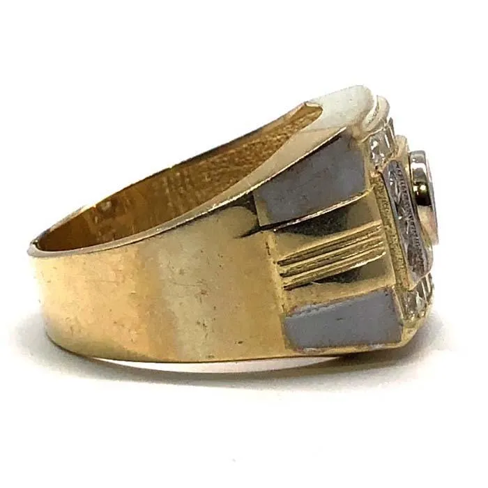 10K Yellow Gold Two-Tone Cubic Zirconia Ring MRG-186
