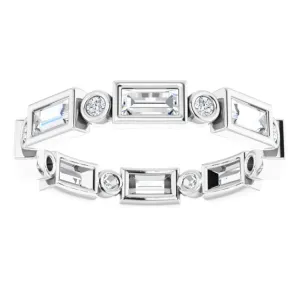 1.24 ct. Straight Baguette & Round Diamond Eternity Band