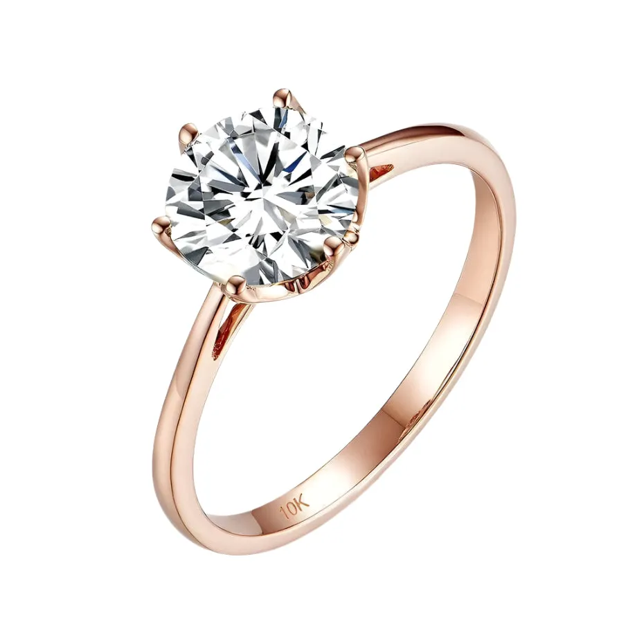 1.2ct Round Diamond 10k Rose Gold Ring