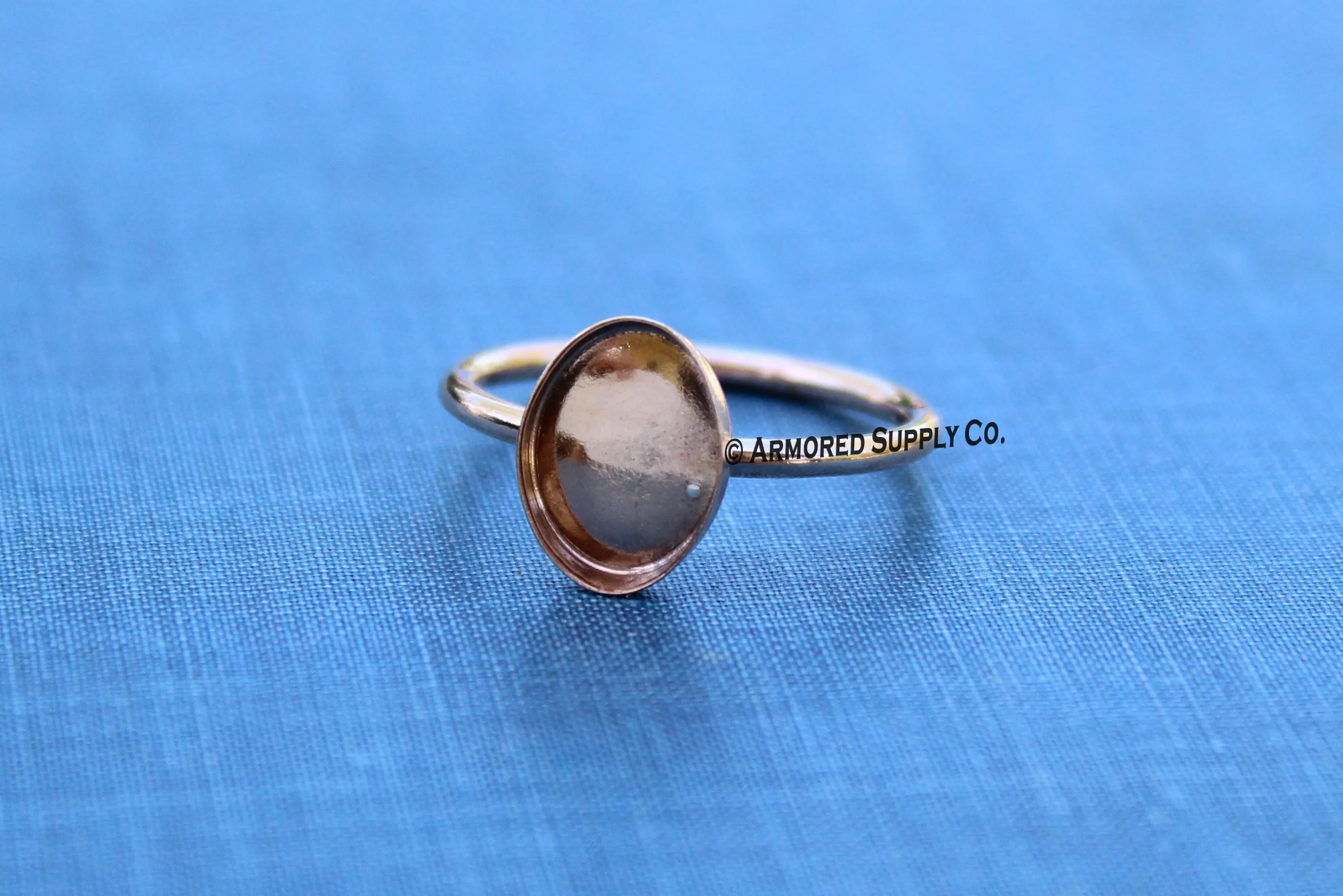 12x10mm Rose Gold Filled Oval Bezel Cup Ring blank