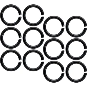 14 Gauge 5/16 Black Anodized Seamless Cartilage Ring Set of 12