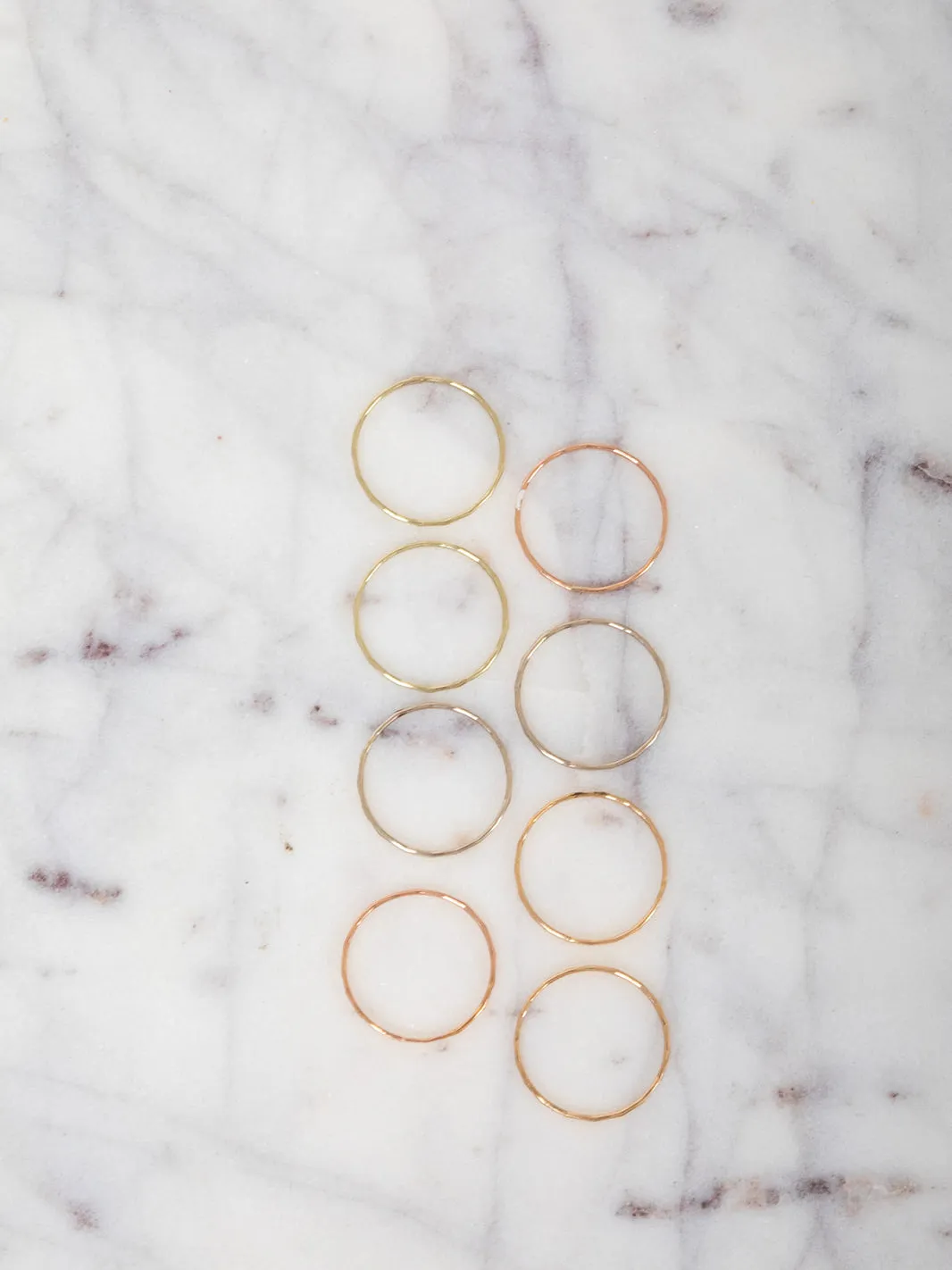 14K Gold Stacking Rings - Size 6