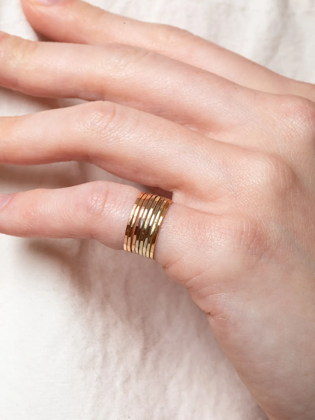 14K Gold Stacking Rings - Size 6