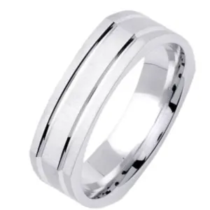 14K or 18K White Gold Carved Ring