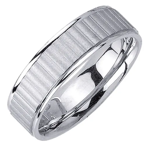14K or 18K White Gold Carved Ring